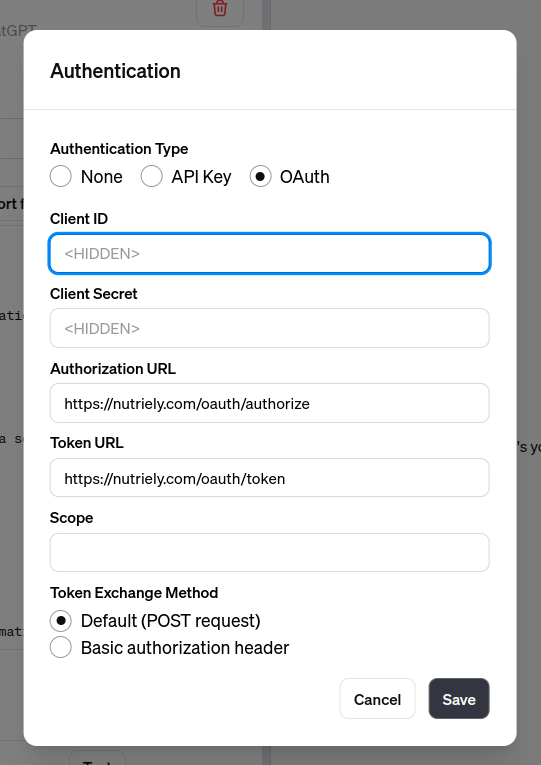 OAuth Configuration in GPT